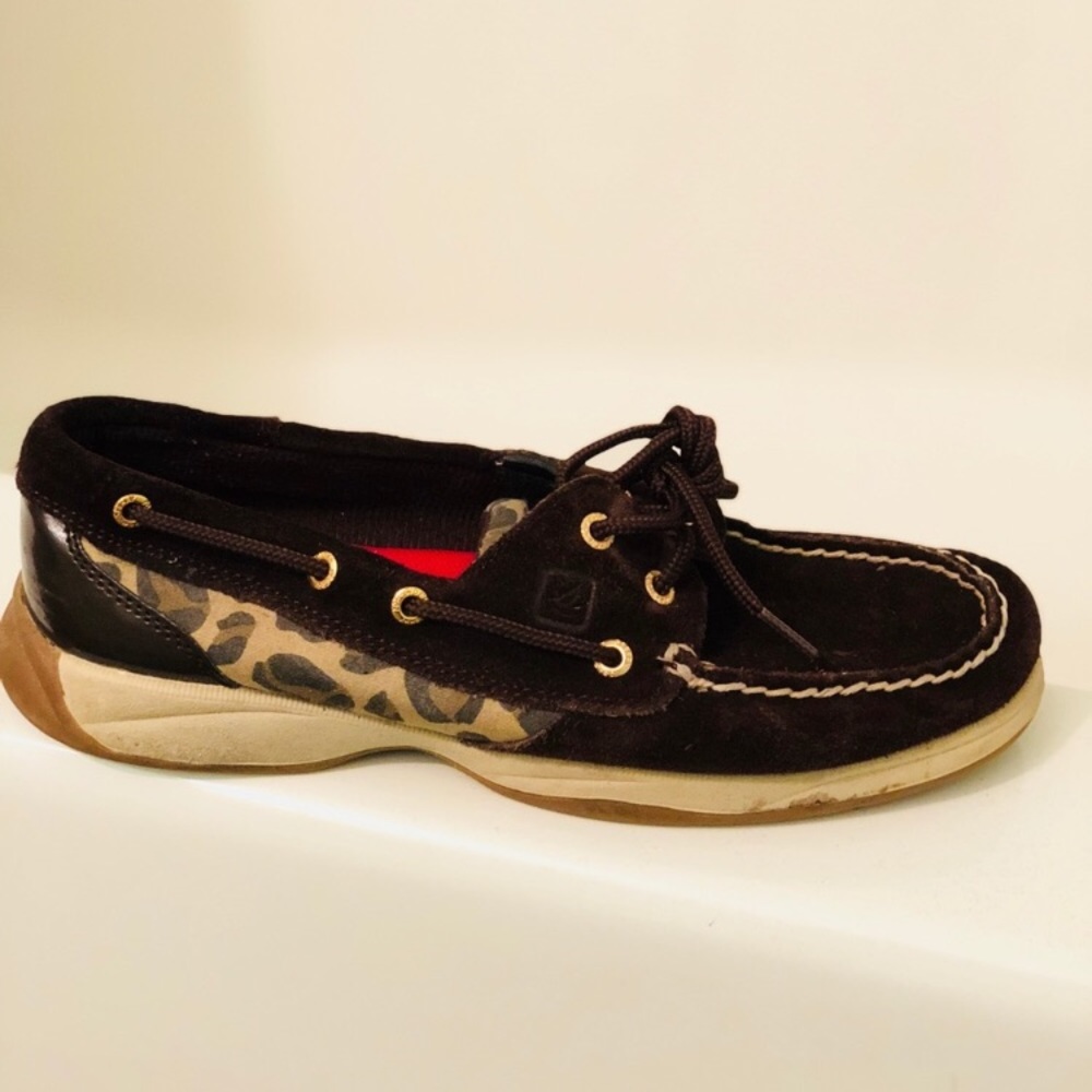 Leopard Sperry Shoes 6.5